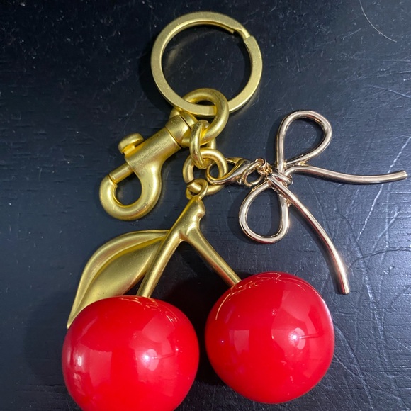 Gold and Red Cherry Keychain - Picture 1 of 1